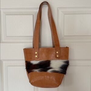 Rustic Ertz Leatherworks Handmade Tan Leather Tote